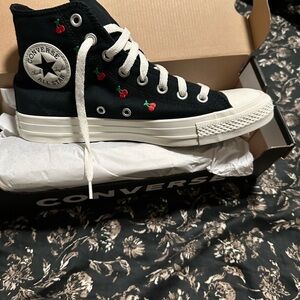 Converse - black with cherries